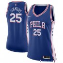 Maillot NBA Pas Cher Philadelphia Sixers Femme Ben Simmons 25 Bleu Icon 2017/18