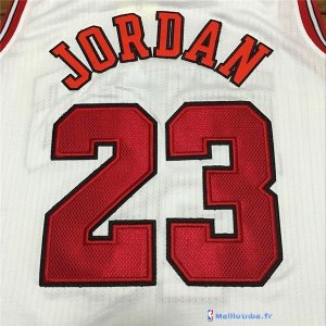 Maillot NBA Pas Cher Chicago Bulls Michael Jordan 23 Blanc Rouge