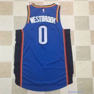 Maillot NBA Pas Cher Oklahoma City Thunder Russell Westbrook 0 Bleu Icon 2017/18