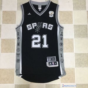 Maillot NBA Pas Cher San Antonio Spurs Tim Duncan 21 Noir Gris