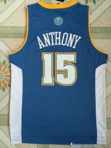 Maillot NBA Pas Cher Denver Nuggets Carmelo Anthony 15 Retro Bleu