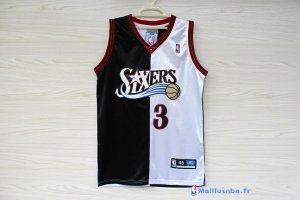 Maillot NBA Pas Cher Philadelphia Sixers Allen Iverson 3 Noir Blanc