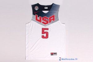 Maillot NBA Pas Cher USA 2014 Durant 5 Blanc