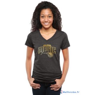 T-Shirt NBA Pas Cher Femme Orlando Magic Noir Or