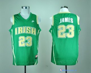 Maillot NCAA Pas Cher Irish LeBron James 23 Vert