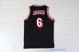 Maillot NBA Pas Cher Miami Heat LeBron James 6 Retro Noir