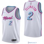 Maillot NBA Pas Cher Miami Heat Wayne Ellington 2 Nike Blanc Ville 2017/18