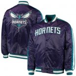 Charlotte Hornets Starter Purple The Offensive Varsity Satin Full-Snap Jacket