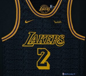 Maillot NBA Pas Cher Los Angeles Lakers Lonzo Ball 2 Noir Ville 2017/18