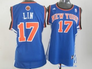 Maillot NBA Pas Cher New York Knicks Femme Jeremy Lin 17 Bleu