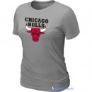 T-Shirt NBA Pas Cher Femme Chicago Bulls Gris