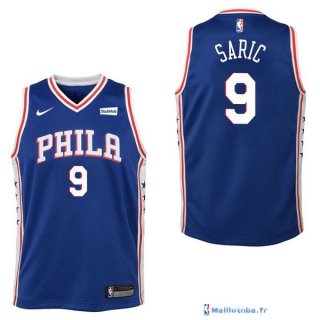 Maillot NBA Pas Cher Philadelphia Sixers Junior Dario Saric 9 Bleu 2017/18