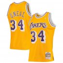 Los Angeles Lakers Shaquille O'Neal Mitchell & Ness Gold Hardwood Classics 1996-97 Swingman Jersey