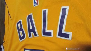 Maillot NBA Pas Cher Los Angeles Lakers Lonzo Ball 2 Jaune Icon 2017/18