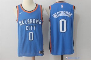 Maillot NBA Pas Cher Oklahoma City Thunder Russell Westbrook 0 Bleu Icon 2017/18