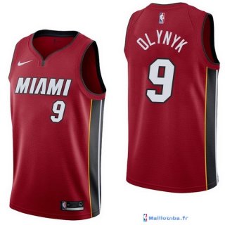 Maillot NBA Pas Cher Miami Heat Kelly Olynyk 9 Rouge Statement 2017/18