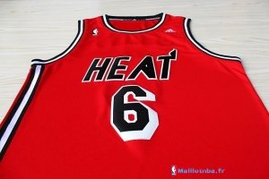 Maillot NBA Pas Cher Miami Heat LeBron James 6 Retro Rouge