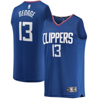 LA Clippers Paul George Fanatics Branded Blue 2019/20 Fast Break Replica Jersey - Icon Edition