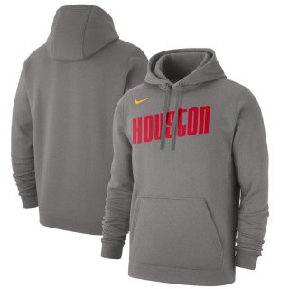 Houston Rockets Nike Heathered Gray Hardwood Classics Club Pullover Fleece Hoodie