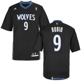 Maillot NBA Pas Cher Minnesota Timberwolves Ricky Rubio 9 Noir MC