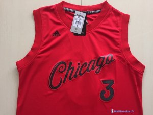 Maillot NBA Pas Cher Noël Chicago Bulls Dwyane Wade 3 Rouge