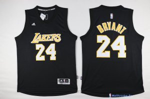 Maillot NBA Pas Cher Los Angeles Lakers Kobe Bryant 24 Noir Jaune