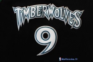 Maillot NBA Pas Cher Minnesota Timberwolves Ricky Rubio 9 Retro Noir