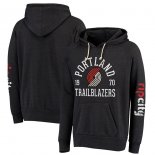 Portland Trail Blazers Majestic Threads Tri-Blend Pullover Hoodie - Black