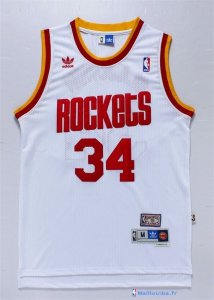 Maillot NBA Pas Cher Houston Rockets Hakeem Abdul Olajuwon 34 Blanc