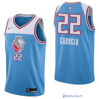 Maillot NBA Pas Cher Sacramento Kings Bruno Caboclo 22 Nike Bleu Ville 2017/18