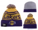 Tricoter un Bonnet NBA Los Angeles Lakers 2016 Jaune Pourpre