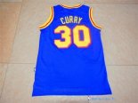 Maillot NBA Pas Cher Golden State Warriors Stephen Curry 30 Retro Bleu