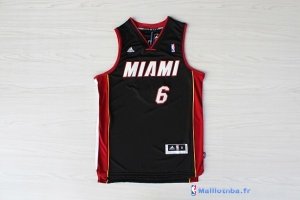 Maillot NBA Pas Cher Miami Heat LeBron James 6 Noir Rouge