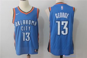 Maillot NBA Pas Cher Oklahoma City Thunder Paul George 13 Bleu Icon 2017/18