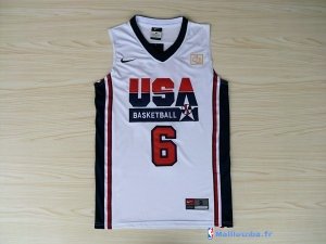 Maillot NBA Pas Cher USA 1992 Patrick Ewing 6 Blanc