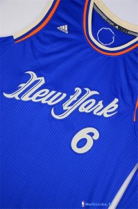 Maillot NBA Pas Cher Noël New York Knicks Porzingis 6 Bleu