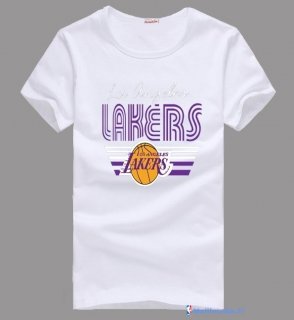 T-Shirt NBA Pas Cher Los Angeles Lakers Blanc 1