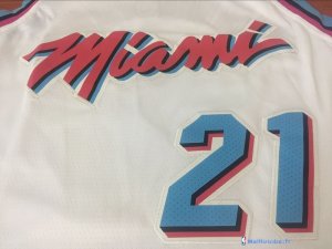 Maillot NBA Pas Cher Miami Heat Hassan Whiteside 21 Nike Blanc Ville 2017/18