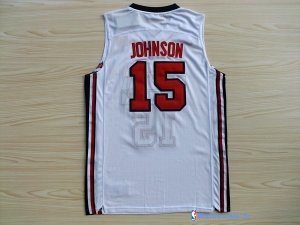 Maillot NBA Pas Cher USA 1992 Johnson 15 Blanc