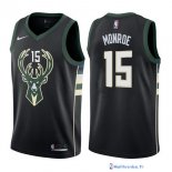 Maillot NBA Pas Cher Milwaukee Bucks Greg Monroe 15 Noir Statement 2017/18