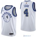 Maillot NBA Pas Cher Golden State Warriors Quinn Cook 4 Nike Retro Blanc 2017/18