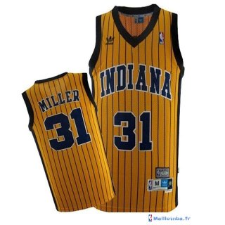 Maillot NBA Pas Cher Indiana Pacers Reggie Miller 31 Jaune Bande