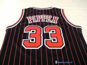 Maillot NBA Pas Cher Chicago Bulls Scottie Pippen 33 Noir Bande