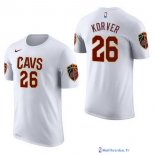 Maillot Manche Courte Cleveland Cavaliers Kyle Korver 26 Blanc 2017/18