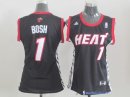 Maillot NBA Pas Cher Miami Heat Femme Chris Bosh 1 Noir