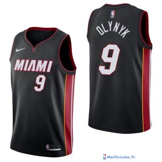 Maillot NBA Pas Cher Miami Heat Kelly Olynyk 9 Noir Icon 2017/18