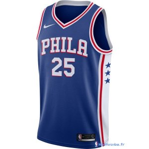 Maillot NBA Pas Cher Philadelphia Sixers Ben Simmons 25 Bleu Icon 2017/18