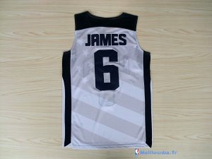 Maillot NBA Pas Cher USA 2012 James 6 Blanc