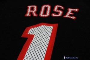 Survetement NBA Pas Cher Chicago Bulls 2016 Derrick Rose 1 Noir