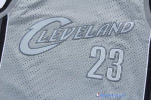 Maillot NBA Pas Cher Cleveland Cavaliers LeBron James 23 Gris Noir